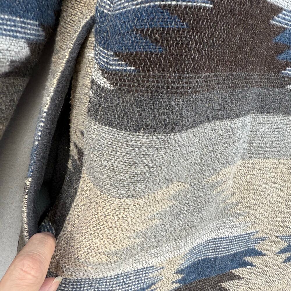Jachs New York Shacket Men's M Brown Blue Tan Aztec 10% Wool Southwestern EUC - Picture 12 of 16